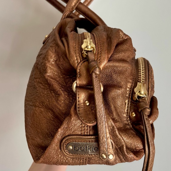 Botkier Bianca Metallic Bronze Leather Satchel Handbag, Antiqued Gold Hardware - Picture 10 of 16